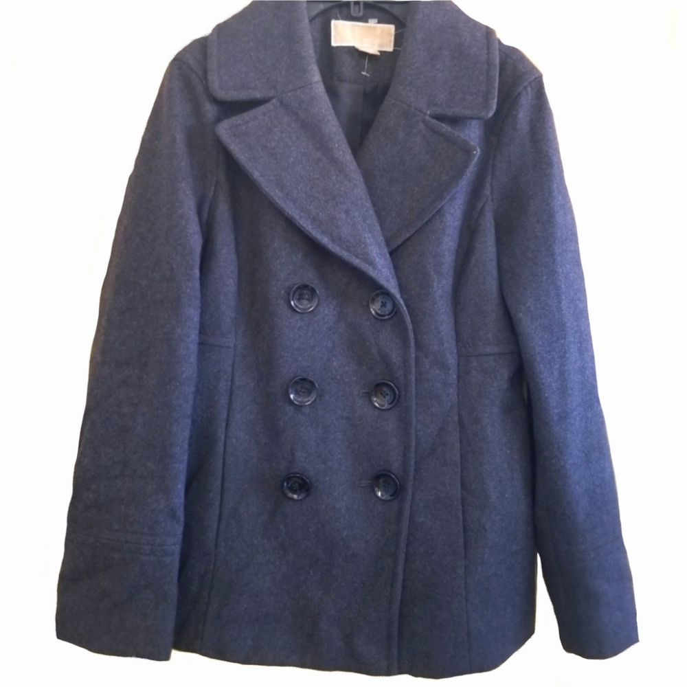 MICHAEL Michael Kors Wool Pea Coat S Gray